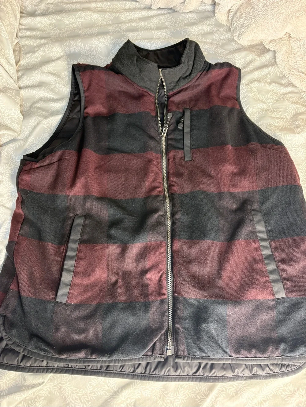 Carhartt Black Quilted Women's Vest with Burgundy Lining